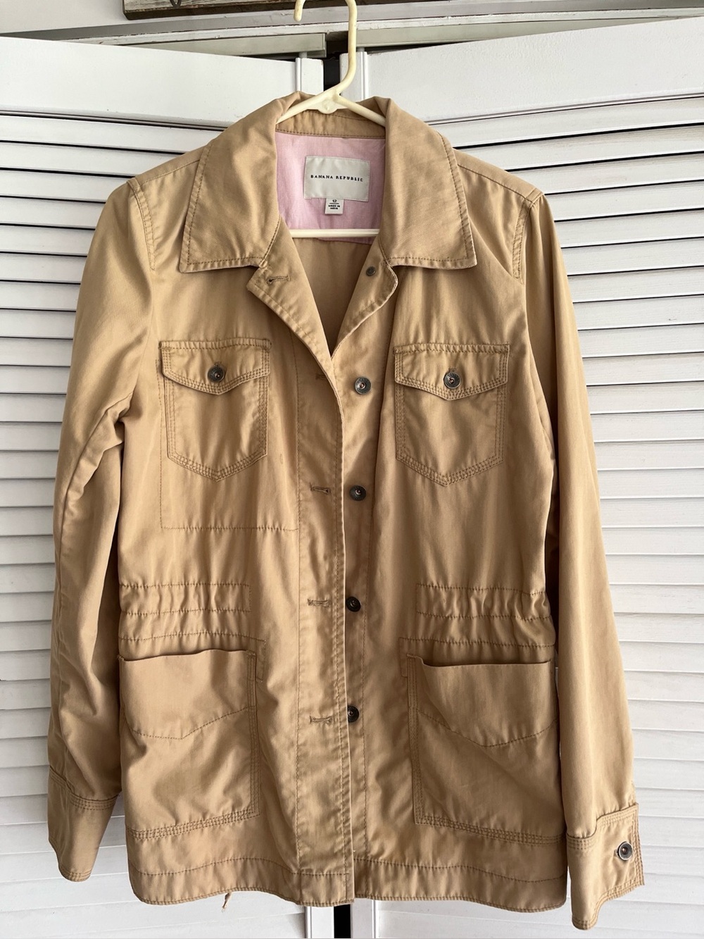 Banana Republic Women's Beige Utility Jacket with Button Front